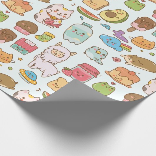 Kawaii Pattern Cadeaupapier (Hoek)