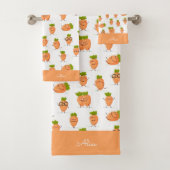 Kawaii pattern of fun carrots bad handdoek (Insitu)