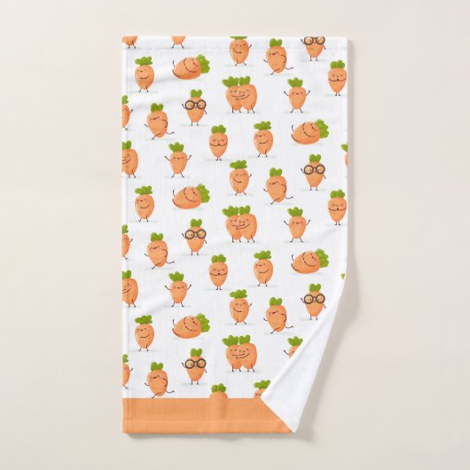Kawaii pattern of fun carrots bad handdoek (Handdoek)