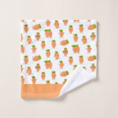 Kawaii pattern of fun carrots bad handdoek (Wasdoekje)