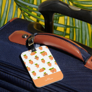 Kawaii pattern of fun carrots bagagelabel