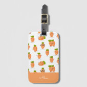 Kawaii pattern of fun carrots bagagelabel (Voorkant (verticaal))