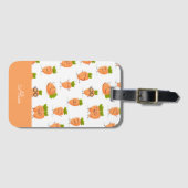 Kawaii pattern of fun carrots bagagelabel (Voorkant (horizontaal))