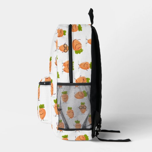Kawaii pattern of fun carrots bedrukte rugzak (Rechts)