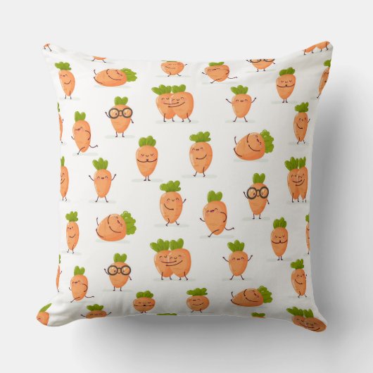 Kawaii pattern of fun carrots kussen (Voorkant)
