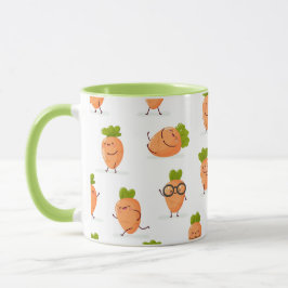 Kawaii pattern of fun carrots mok