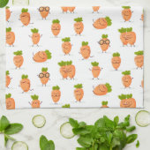 Kawaii pattern of fun carrots theedoek (Gevouwen)