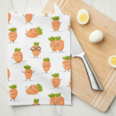 Kawaii pattern of fun carrots theedoek (Quarter Fold)