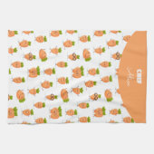 Kawaii pattern of fun carrots theedoek (Horizontaal)