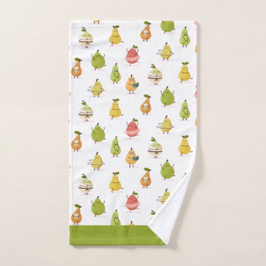 Kawaii pattern of funny pears bad handdoek (Handdoek)
