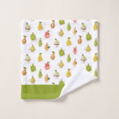 Kawaii pattern of funny pears bad handdoek (Wasdoekje)