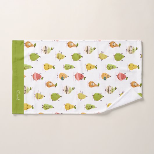 Kawaii pattern of funny pears bad handdoek (Handdoek)