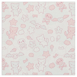 kawaii pattern with doodle stof