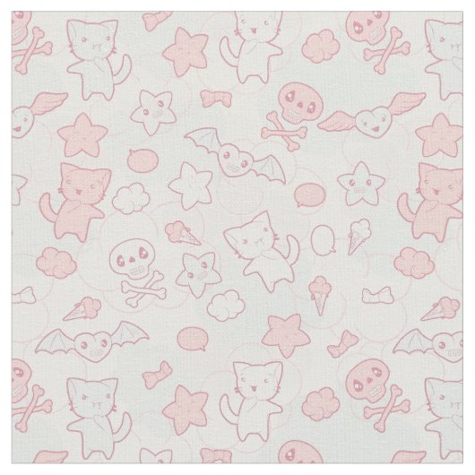 kawaii pattern with doodle stof (Close Up)