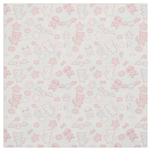 kawaii pattern with doodle stof (Swatch)
