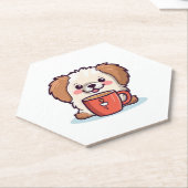 Kawaii Paws Café Kartonnen Onderzetters (Schuin)