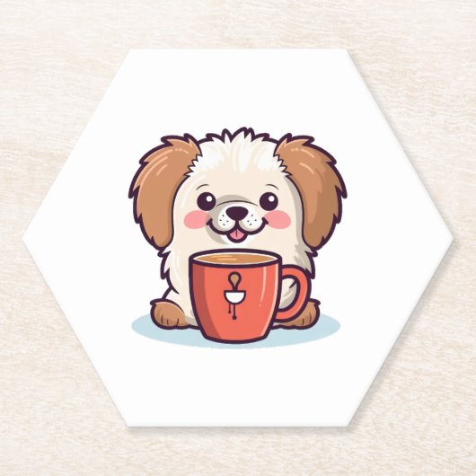 Kawaii Paws Café Kartonnen Onderzetters (Voorkant)