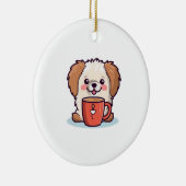 Kawaii Paws Café Keramisch Ornament (Rechts)