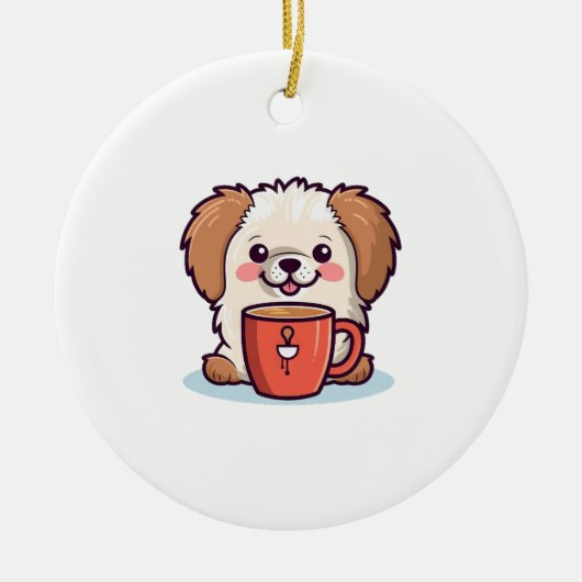 Kawaii Paws Café Keramisch Ornament (Voorkant)