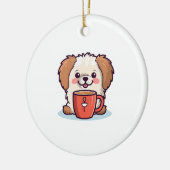 Kawaii Paws Café Keramisch Ornament (Links)