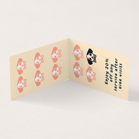 Kawaii Paws Delight hondenverzorgingskorting Visitekaartje (Binnen)
