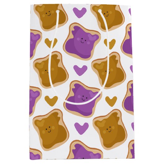 Kawaii PBJ Pattern Medium Cadeauzakje (Voorkant)
