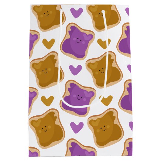 Kawaii PBJ Pattern Medium Cadeauzakje (Achterkant)