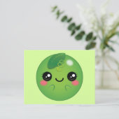 Kawaii Pea Briefkaart (Staand voorkant)