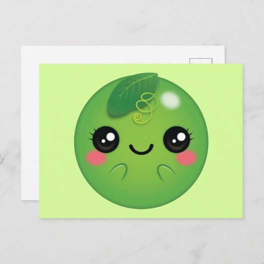 Kawaii Pea Briefkaart (Voorkant / Achterkant)
