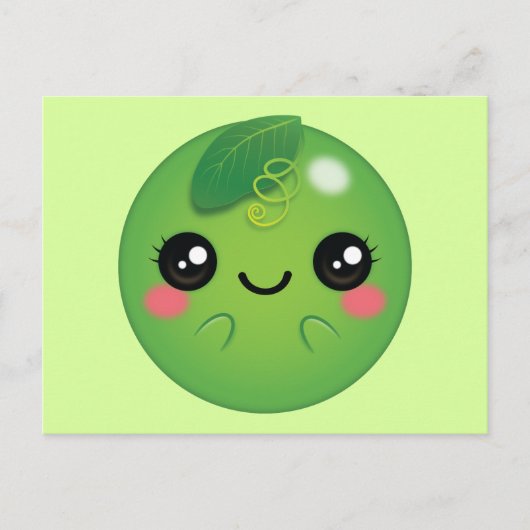 Kawaii Pea Briefkaart (Voorkant)