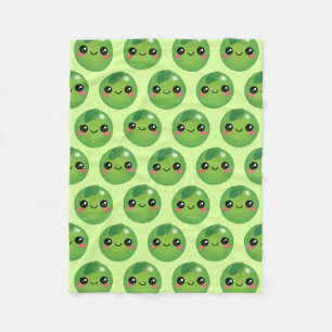 Kawaii Pea Fleece Blanket Deken