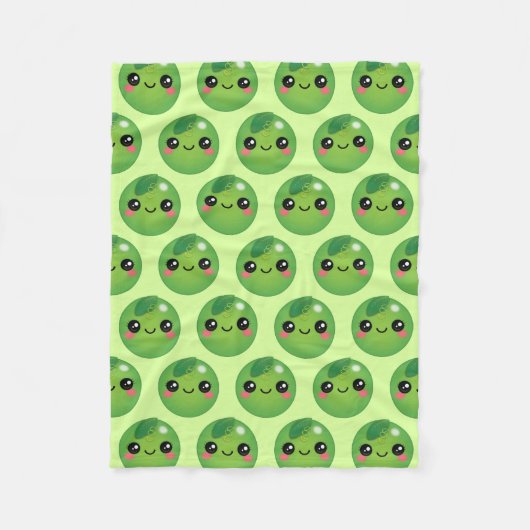 Kawaii Pea Fleece Blanket Deken (Voorkant)