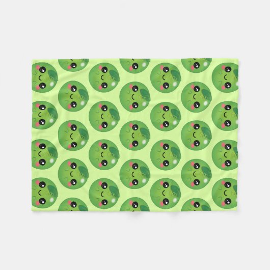 Kawaii Pea Fleece Deken (Voorkant (Horizontaal))