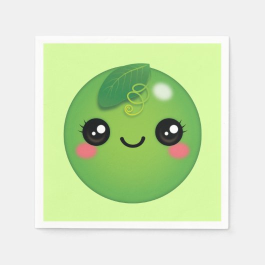 Kawaii Pea Napkins Servet (Voorkant)