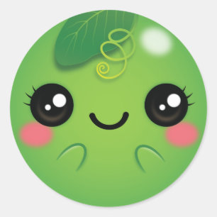Kawaii Pea Ronde Sticker