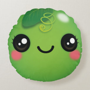 Kawaii Pea Round Pillow Rond Kussen