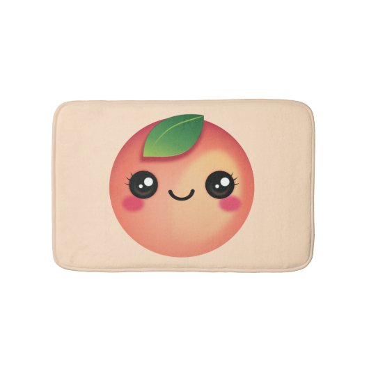Kawaii Peach Bath Mat (Voorkant)