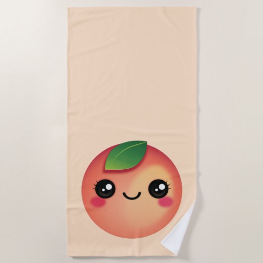 Kawaii Peach Beach Towel Strandlaken (Voorkant)