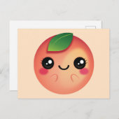 Kawaii Peach Briefkaart (Voorkant / Achterkant)