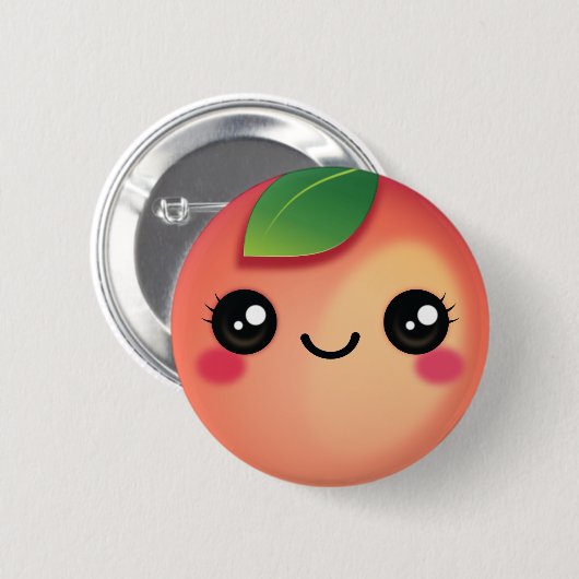 Kawaii Peach Button (Voorkant /achterkant)