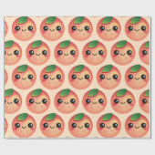 Kawaii Peach Cadeaupapier (Vlak)