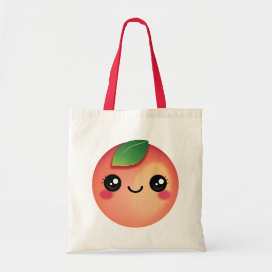 Kawaii Peach Canvas tas (Voorkant)