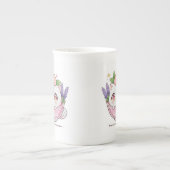 Kawaii Peach Cat in Lavendel Teacup Coffee Mok (Voorkant)