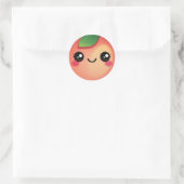 Kawaii Peach Classic Round Sticker (Tas)
