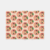 Kawaii Peach Fleece Deken (Voorkant (Horizontaal))
