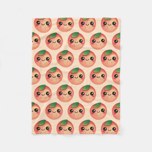 Kawaii Peach Fleece Deken (Voorkant)