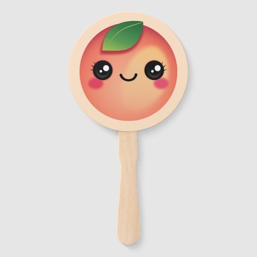 Kawaii Peach Hand Fan Handwaaier (Voorkant)