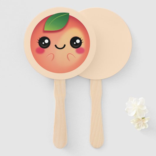 Kawaii Peach Handwaaier (Voorkant en achterkant)