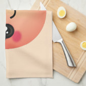 Kawaii Peach Kitchen Towel Theedoek (Quarter Fold)