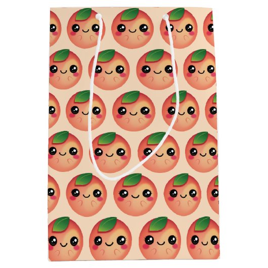 Kawaii Peach Medium Cadeauzakje (Voorkant)